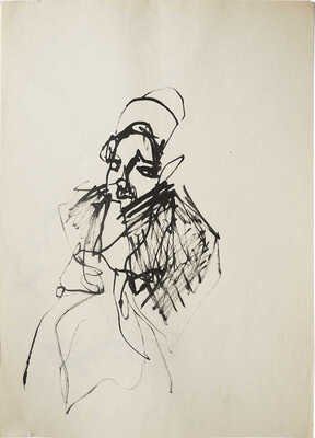 Зверев Анатолий Тимофеевич. Дама в накидке (на оборотной стороне автопортрет)